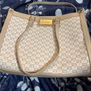 Juicy Couture Tan and Cream Tote Bag